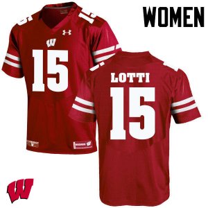 Women's Wisconsin Badgers NCAA #15 Anthony Lotti Red Authentic Under Armour Stitched College Football Jersey LU31L30MM